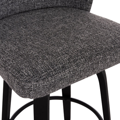 Bar Stool Swivel Dekker Hm18250.02 Plywood In Black--fabric In Grey 48x54x96hcm.