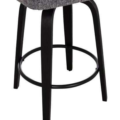 Bar Stool Swivel Dekker Hm18250.02 Plywood In Black--fabric In Grey 48x54x96hcm.