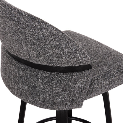 Bar Stool Swivel Dekker Hm18250.02 Plywood In Black--fabric In Grey 48x54x96hcm.