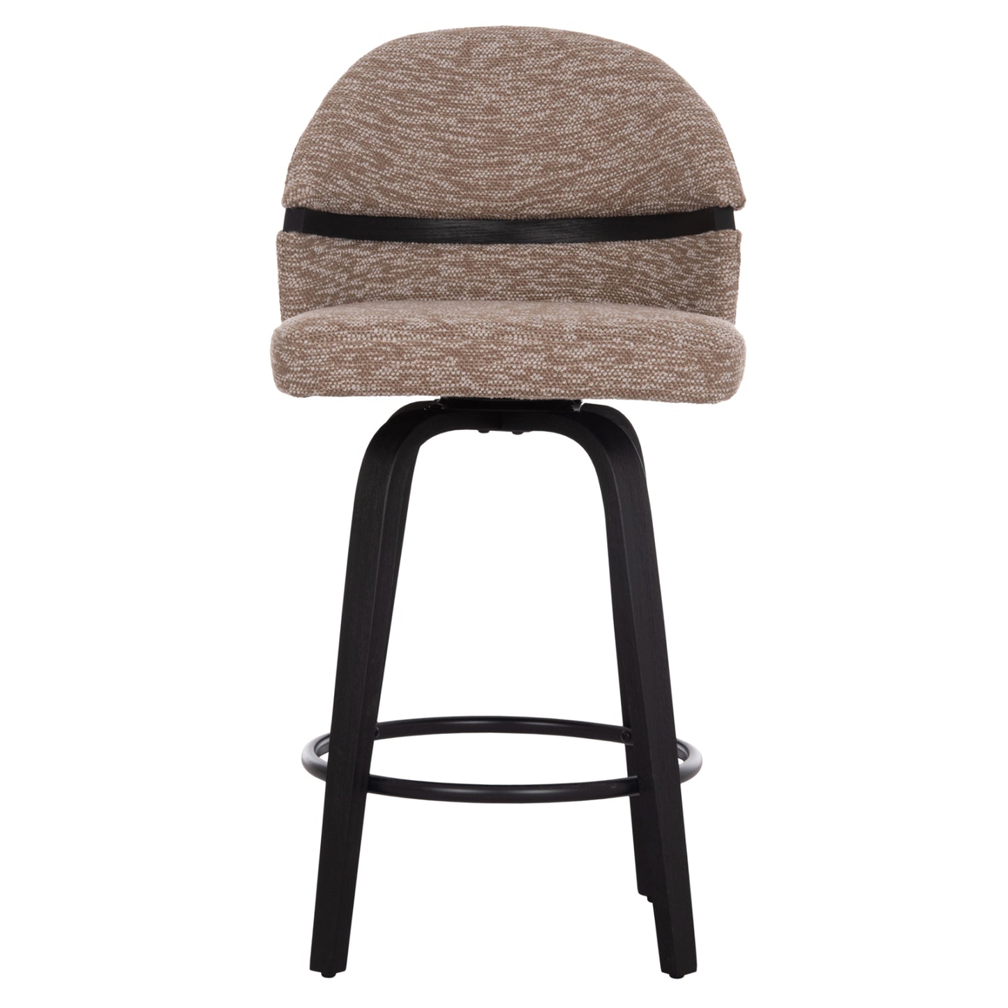Bar Stool Swivel Dekker Hm18250.03 Plywood In Black--fabric In Brown 48x54x96hcm.