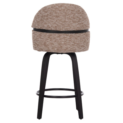 Bar Stool Swivel Dekker Hm18250.03 Plywood In Black--fabric In Brown 48x54x96hcm.