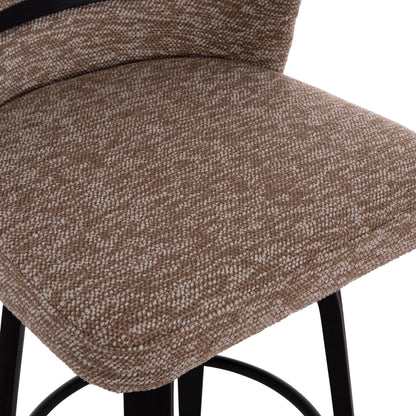 Bar Stool Swivel Dekker Hm18250.03 Plywood In Black--fabric In Brown 48x54x96hcm.