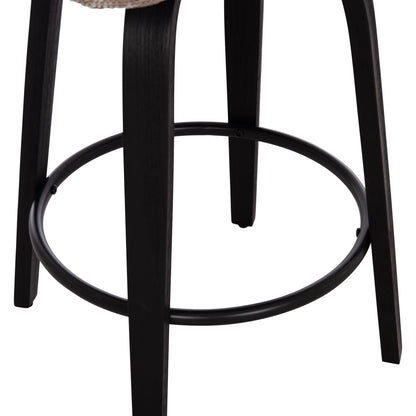 Bar Stool Swivel Dekker Hm18250.03 Plywood In Black--fabric In Brown 48x54x96hcm.