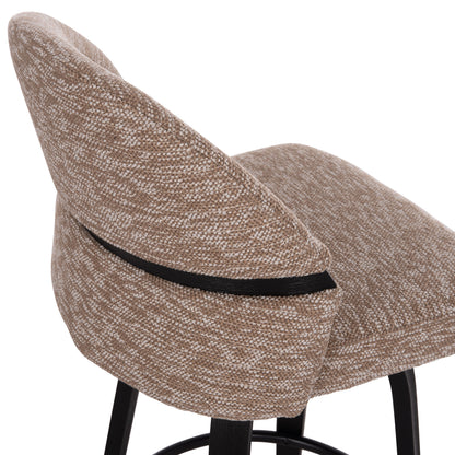 Bar Stool Swivel Dekker Hm18250.03 Plywood In Black--fabric In Brown 48x54x96hcm.