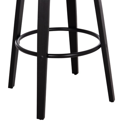 Bar Stool Swivel Becker Hm18251.02 Plywood In Black--fabric In Ecru 50x52x100hcm.