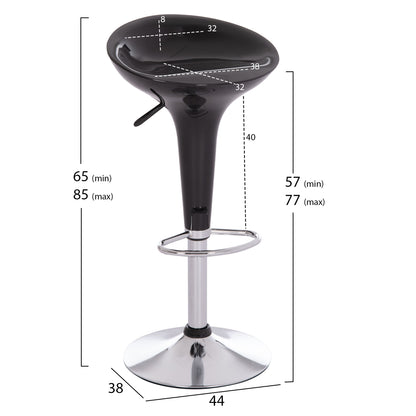 Bar Stool Swivel Daisy Hm200.21 Abs In Black--suspension 44x38x85hcm.