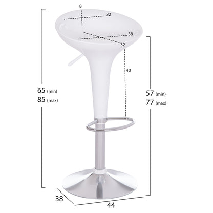 Bar Stool Swivel Daisy Hm200.22 Abs In White--suspension 44x38x85hcm.
