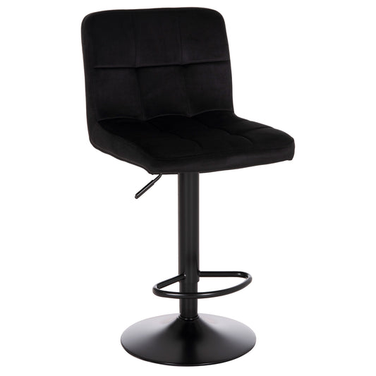 Bar Stool Swiveling Diana Hm202.44 Black Velvet--black Matte Metal 44x52x109hcm.