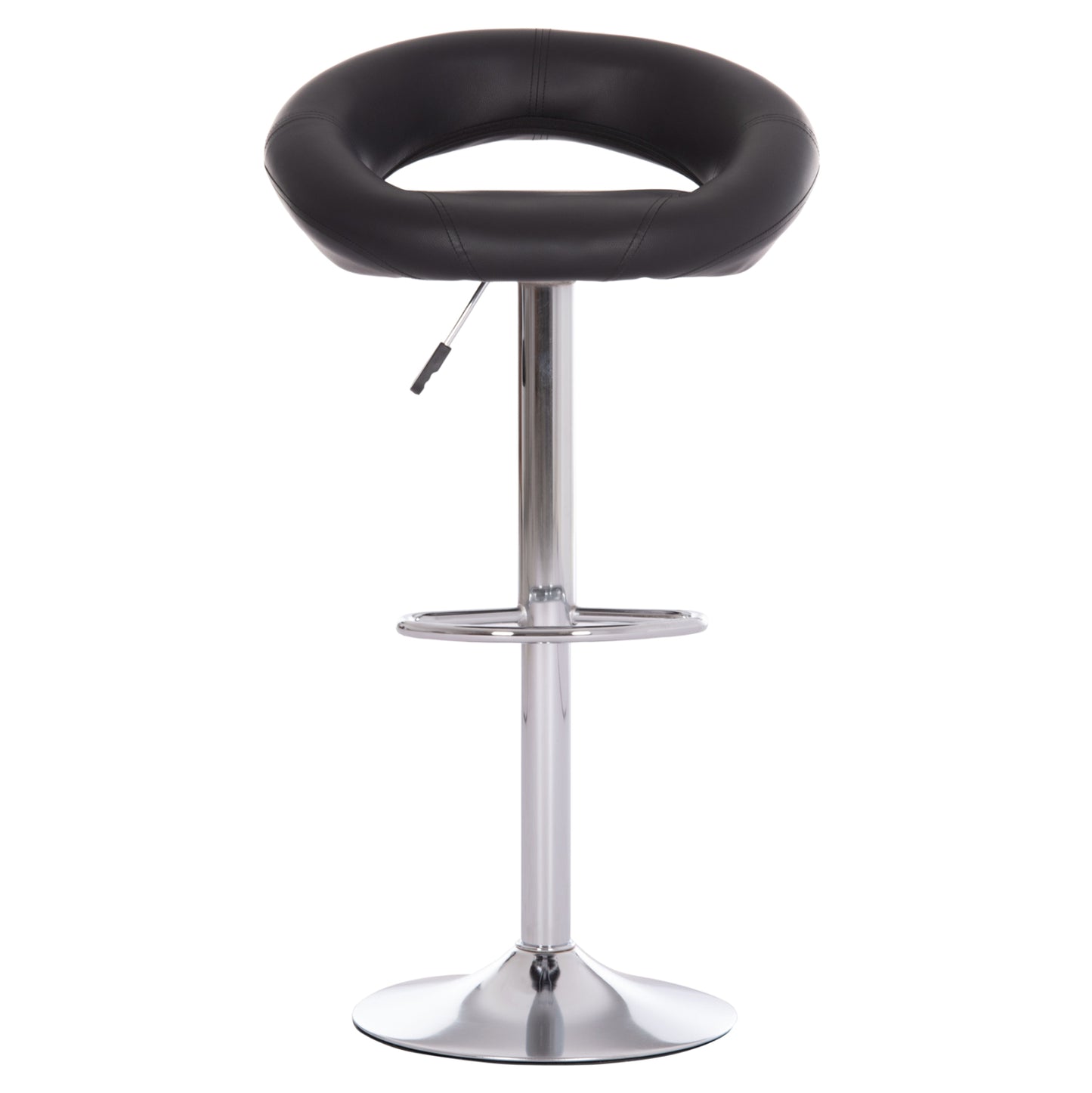 Bar Stool Swivel Rea Hm203.21 With Suspension-black Pu 54x47x96hcm.