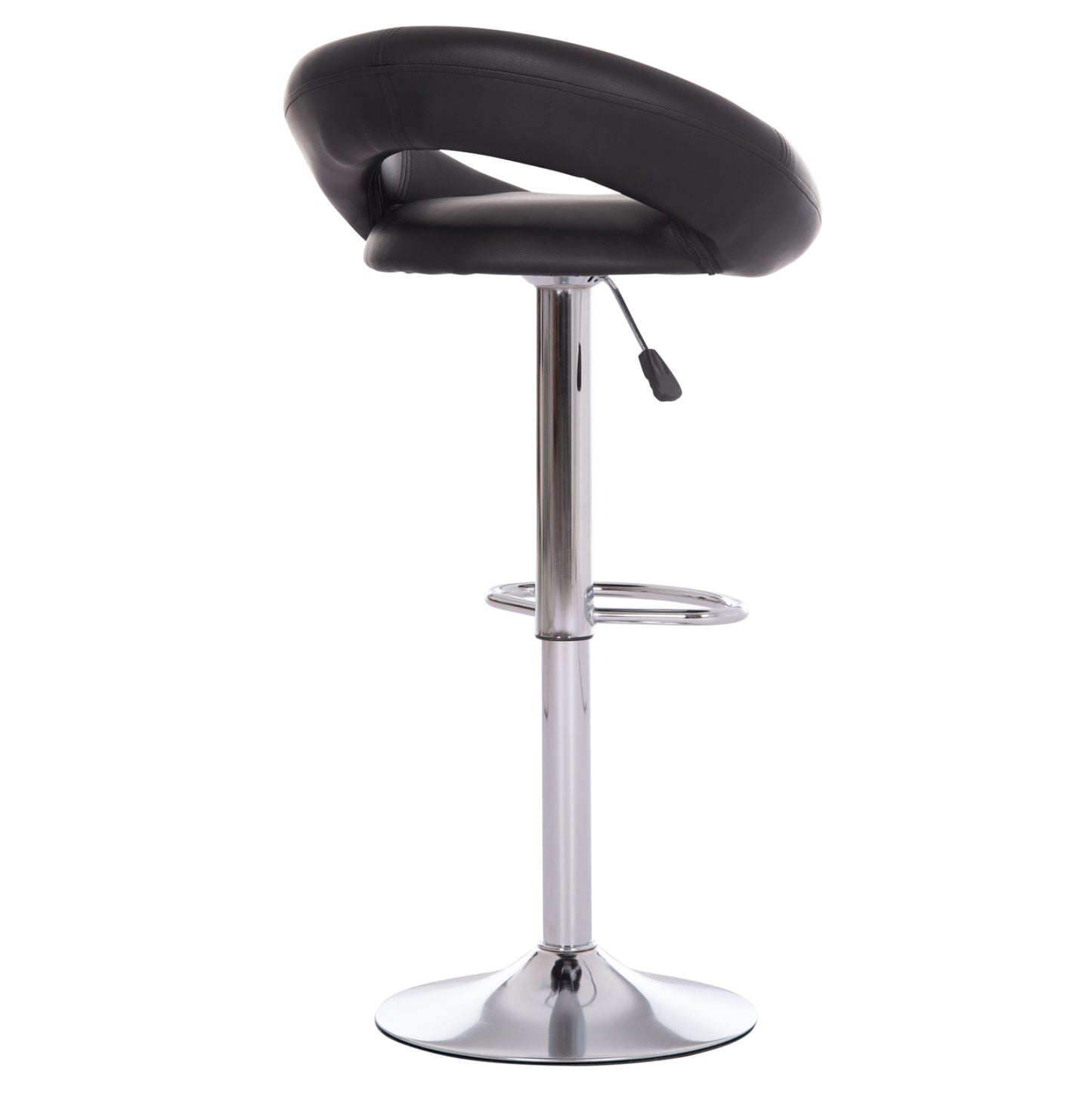 Bar Stool Swivel Rea Hm203.21 With Suspension-black Pu 54x47x96hcm.