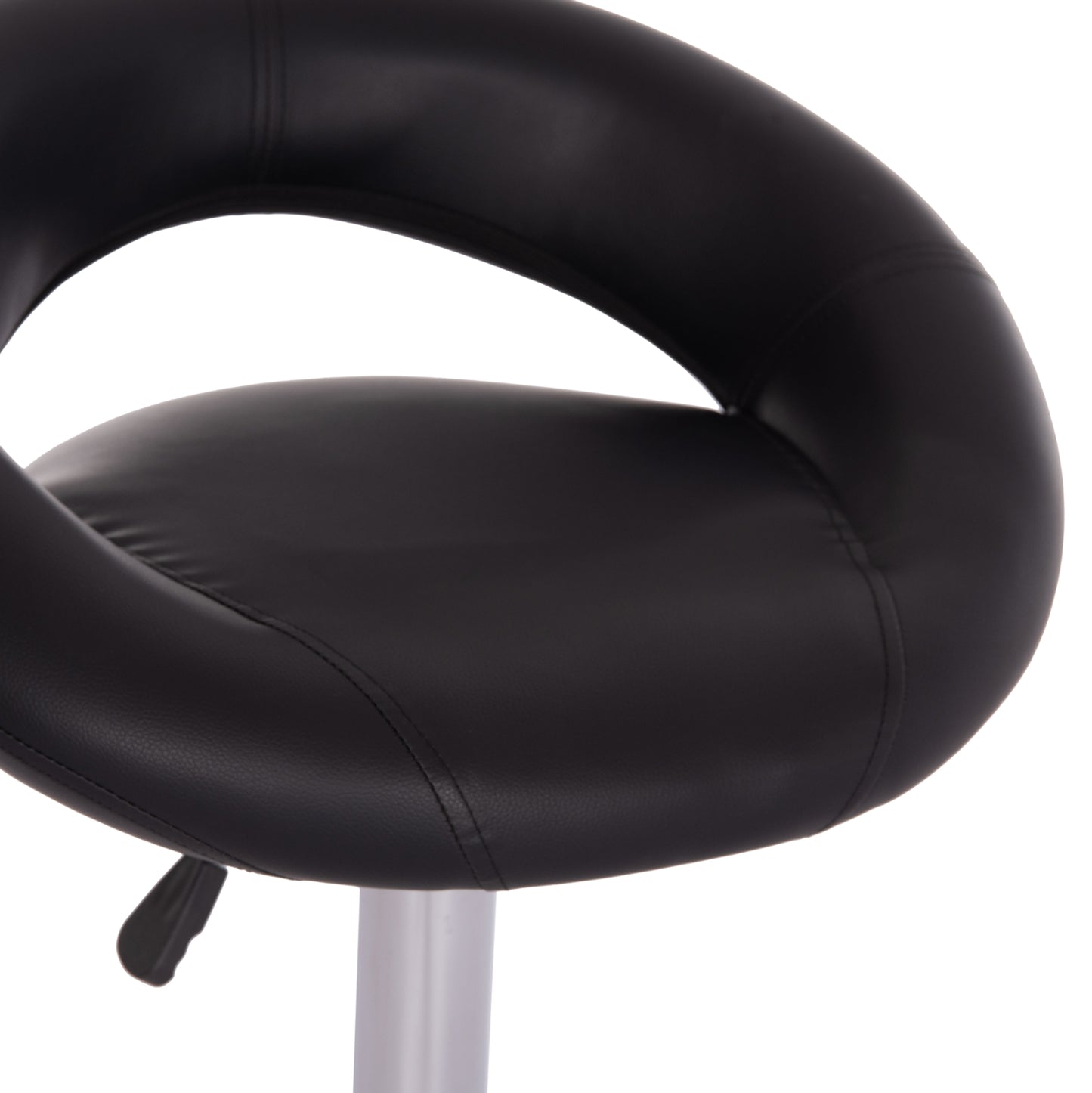 Bar Stool Swivel Rea Hm203.21 With Suspension-black Pu 54x47x96hcm.