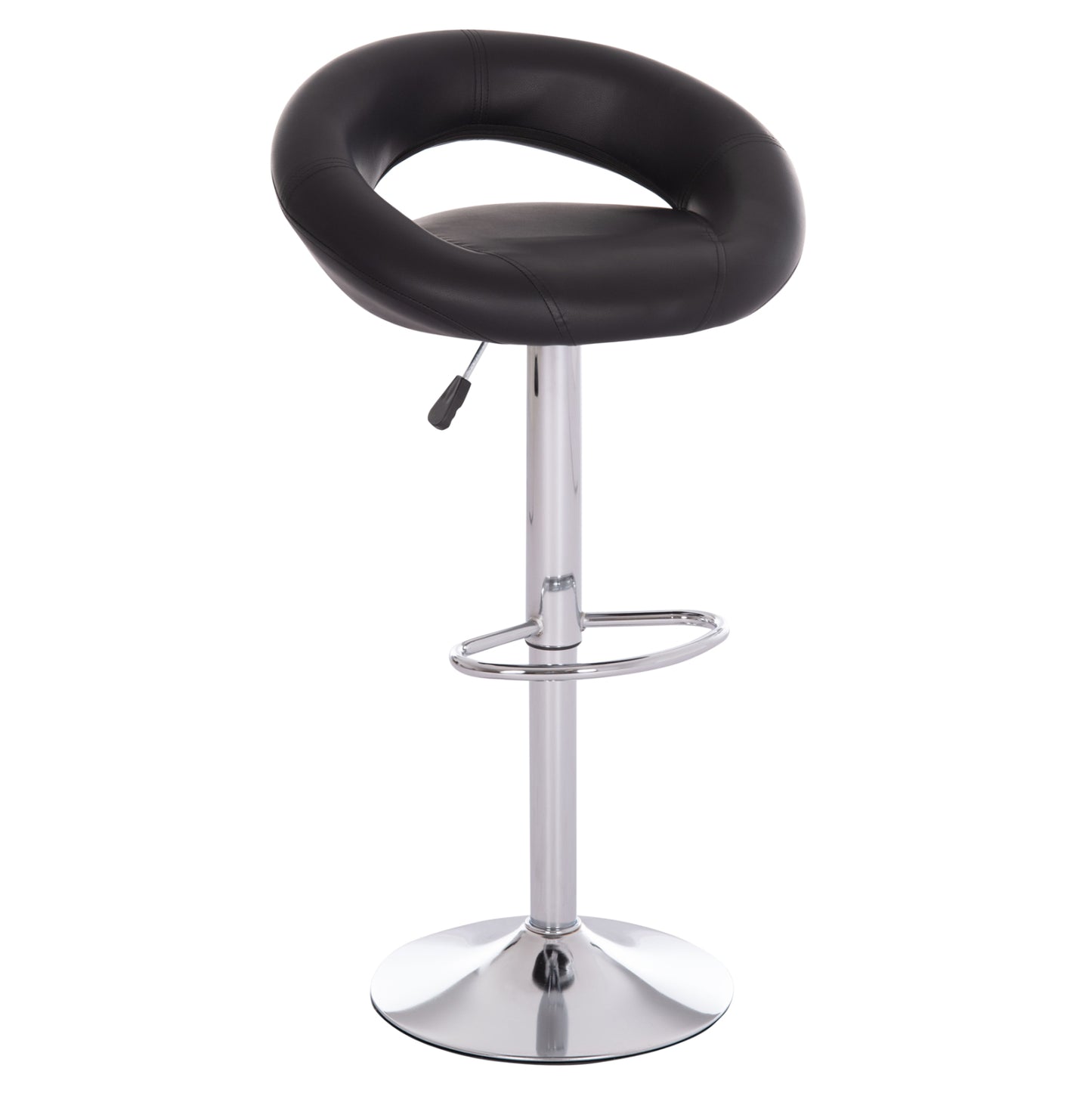 Bar Stool Swivel Rea Hm203.21 With Suspension-black Pu 54x47x96hcm.