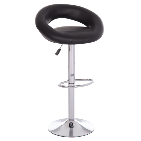 Bar Stool Swivel Rea Hm203.21 With Suspension-black Pu 54x47x96hcm.