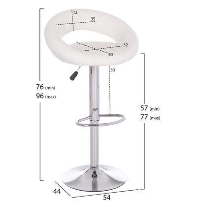 Bar Stool Swivel Rea Hm203.22 With Suspension-white Pu 54x47x96hcm.
