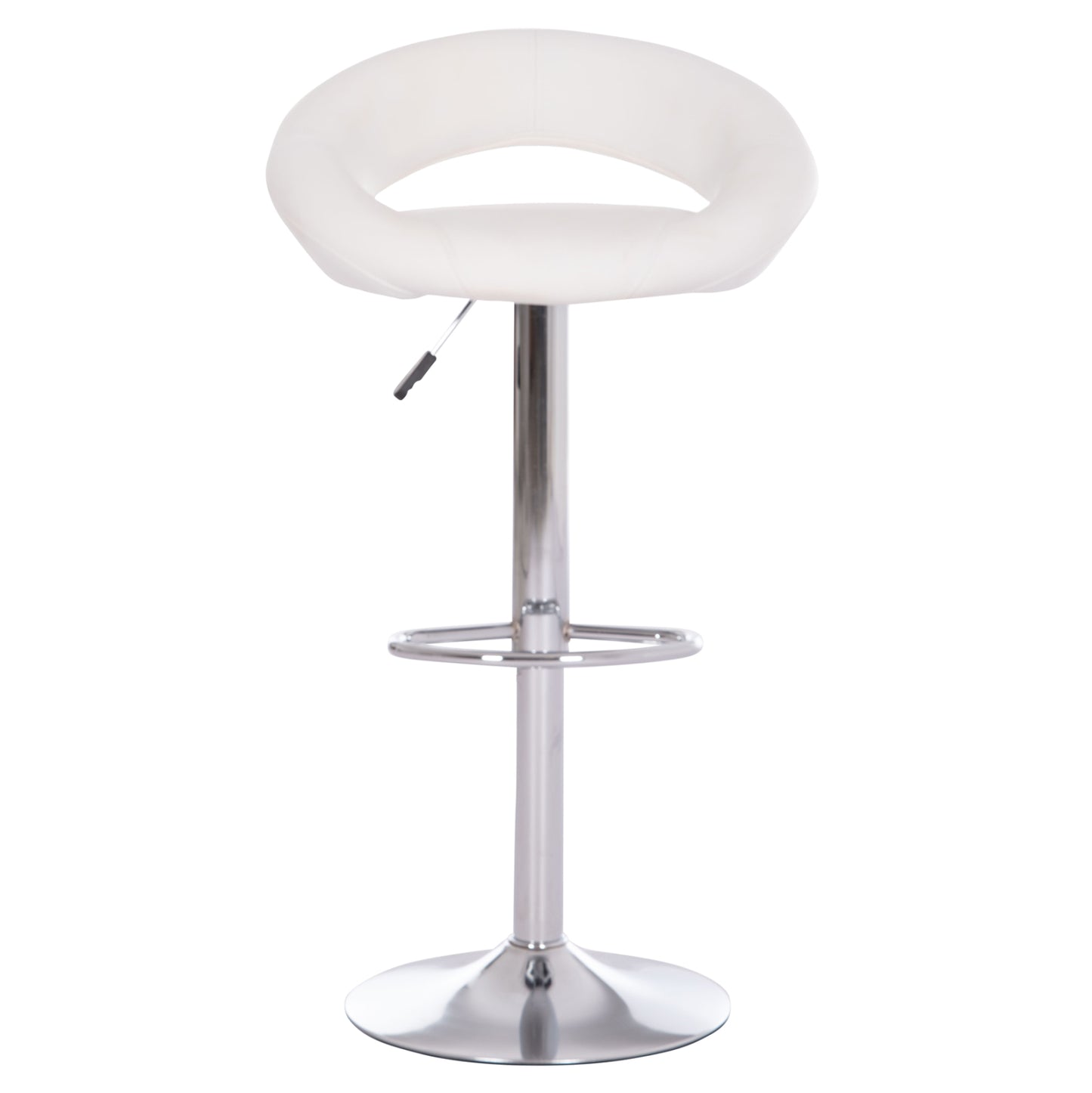 Bar Stool Swivel Rea Hm203.22 With Suspension-white Pu 54x47x96hcm.