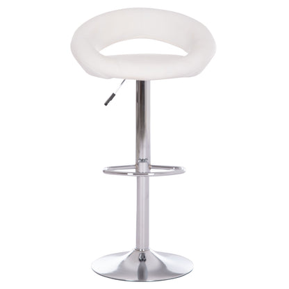 Bar Stool Swivel Rea Hm203.22 With Suspension-white Pu 54x47x96hcm.