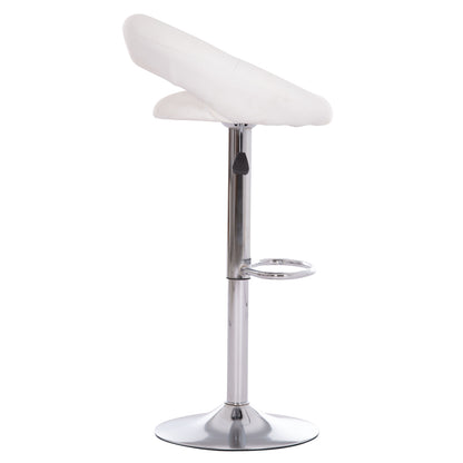 Bar Stool Swivel Rea Hm203.22 With Suspension-white Pu 54x47x96hcm.