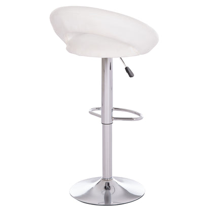 Bar Stool Swivel Rea Hm203.22 With Suspension-white Pu 54x47x96hcm.