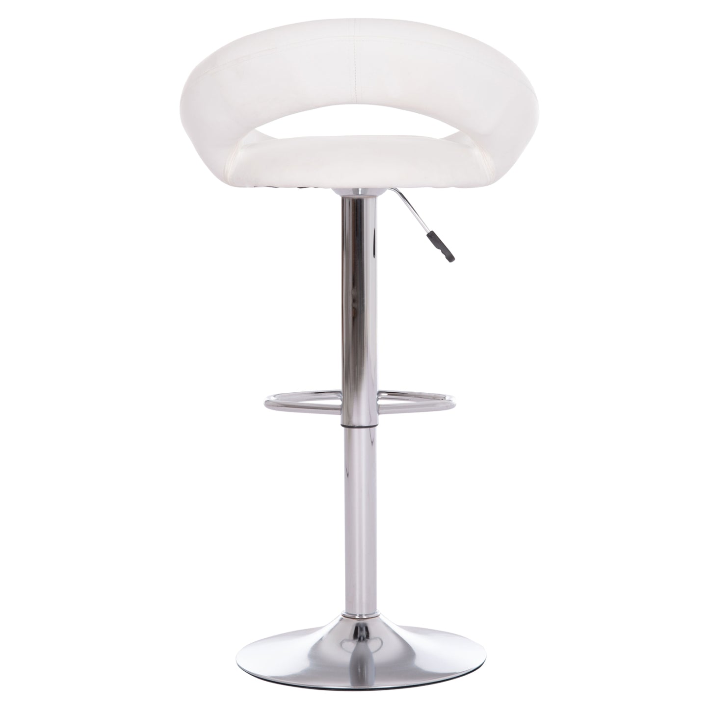 Bar Stool Swivel Rea Hm203.22 With Suspension-white Pu 54x47x96hcm.