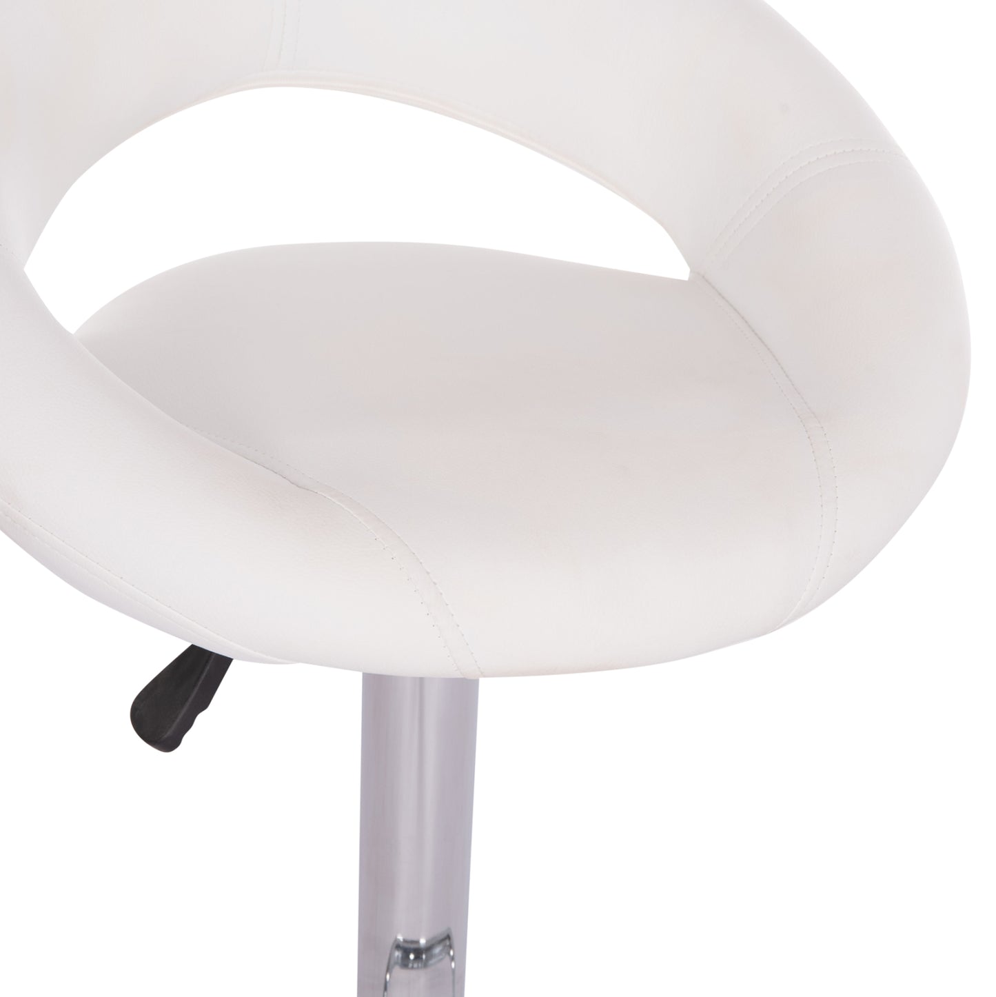 Bar Stool Swivel Rea Hm203.22 With Suspension-white Pu 54x47x96hcm.