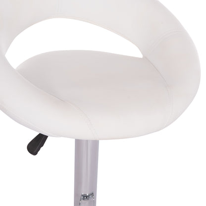 Bar Stool Swivel Rea Hm203.22 With Suspension-white Pu 54x47x96hcm.