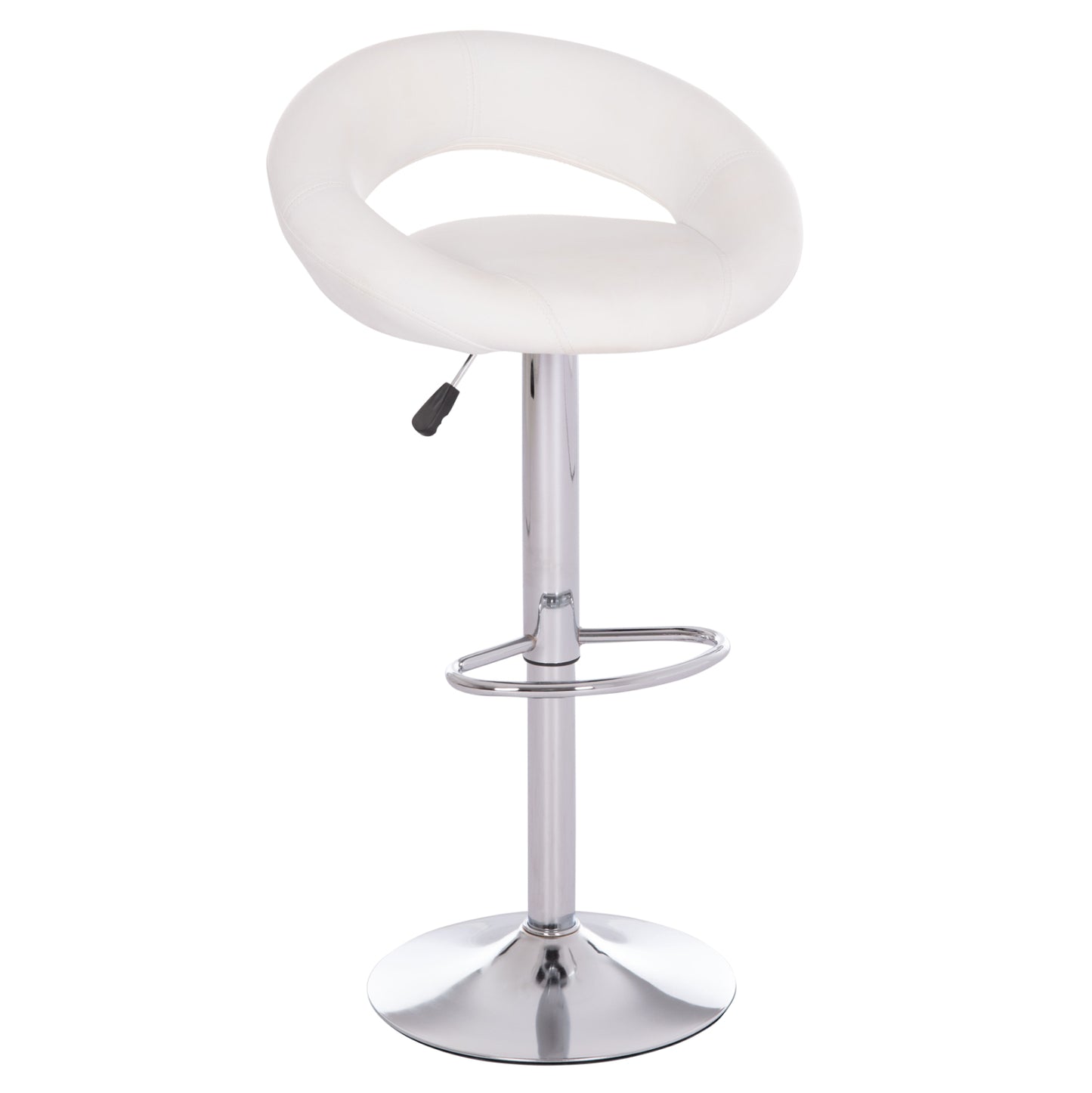 Bar Stool Swivel Rea Hm203.22 With Suspension-white Pu 54x47x96hcm.