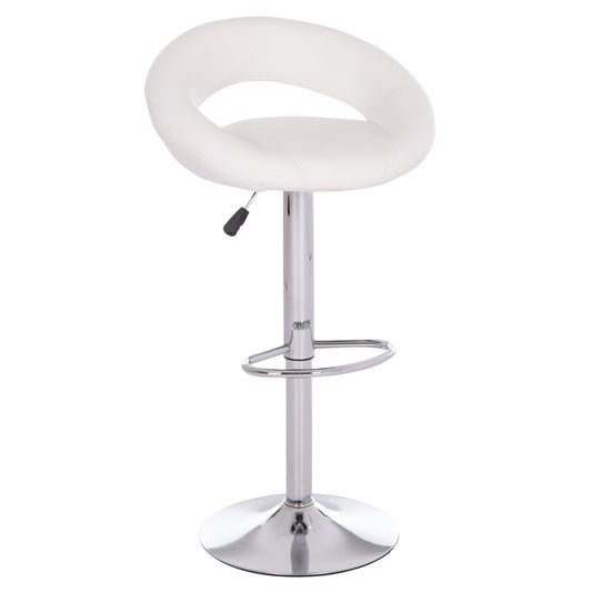 Bar Stool Swivel Rea Hm203.22 With Suspension-white Pu 54x47x96hcm.