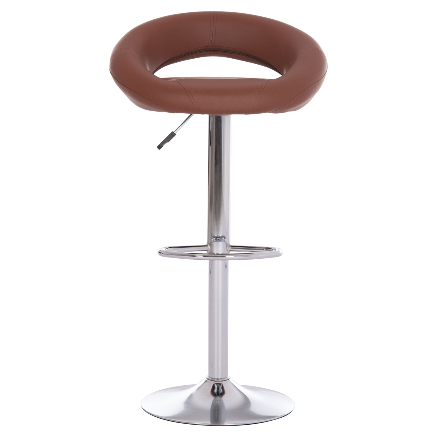 Bar Stool Swivel Rea Hm203.23 With Suspension-brown Pu 54x47x96hcm.