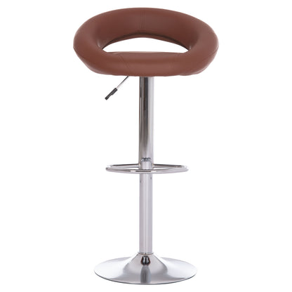 Bar Stool Swivel Rea Hm203.23 With Suspension-brown Pu 54x47x96hcm.