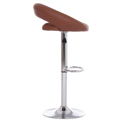 Bar Stool Swivel Rea Hm203.23 With Suspension-brown Pu 54x47x96hcm.