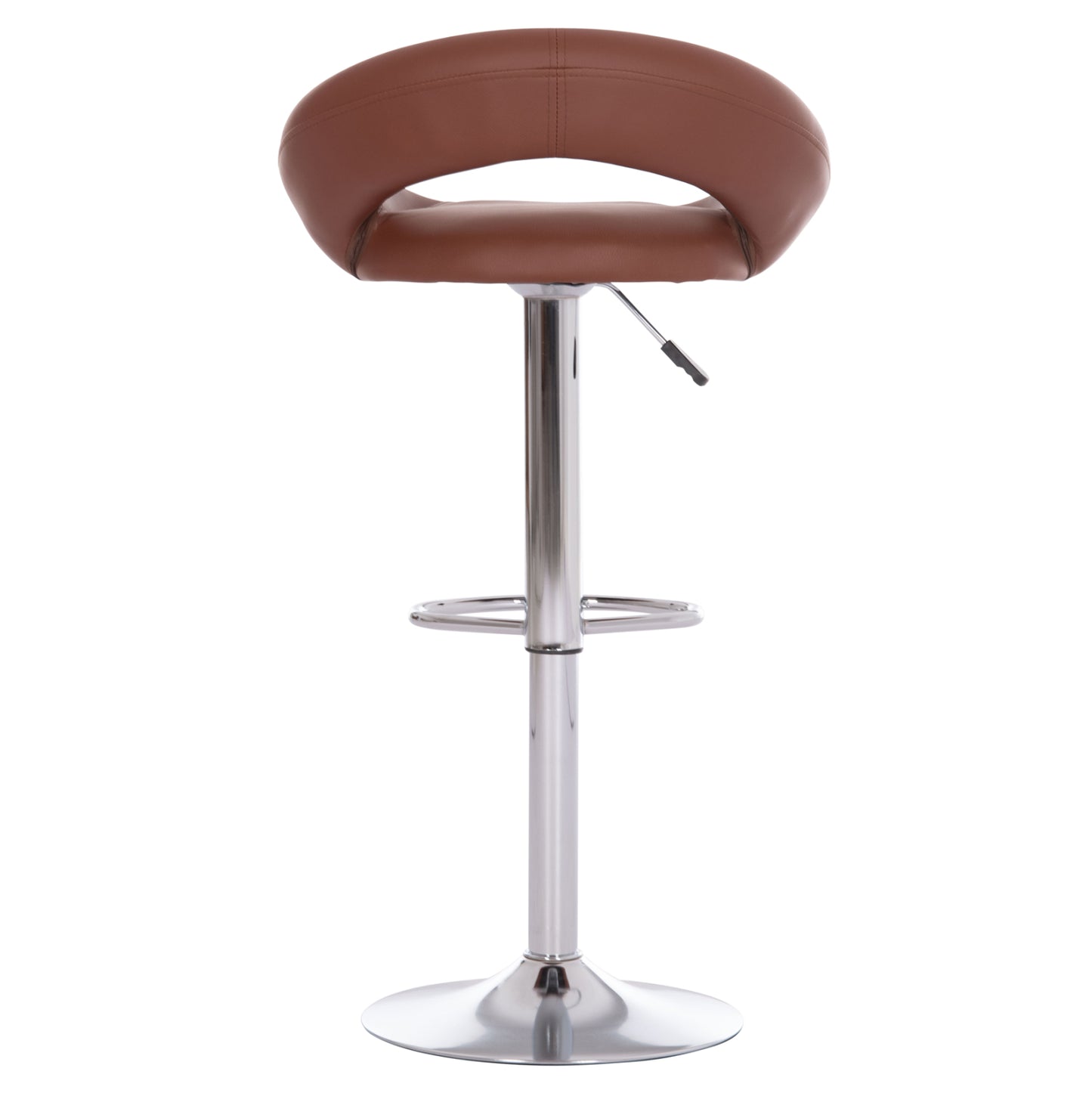 Bar Stool Swivel Rea Hm203.23 With Suspension-brown Pu 54x47x96hcm.