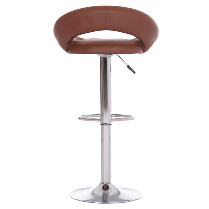 Bar Stool Swivel Rea Hm203.23 With Suspension-brown Pu 54x47x96hcm.