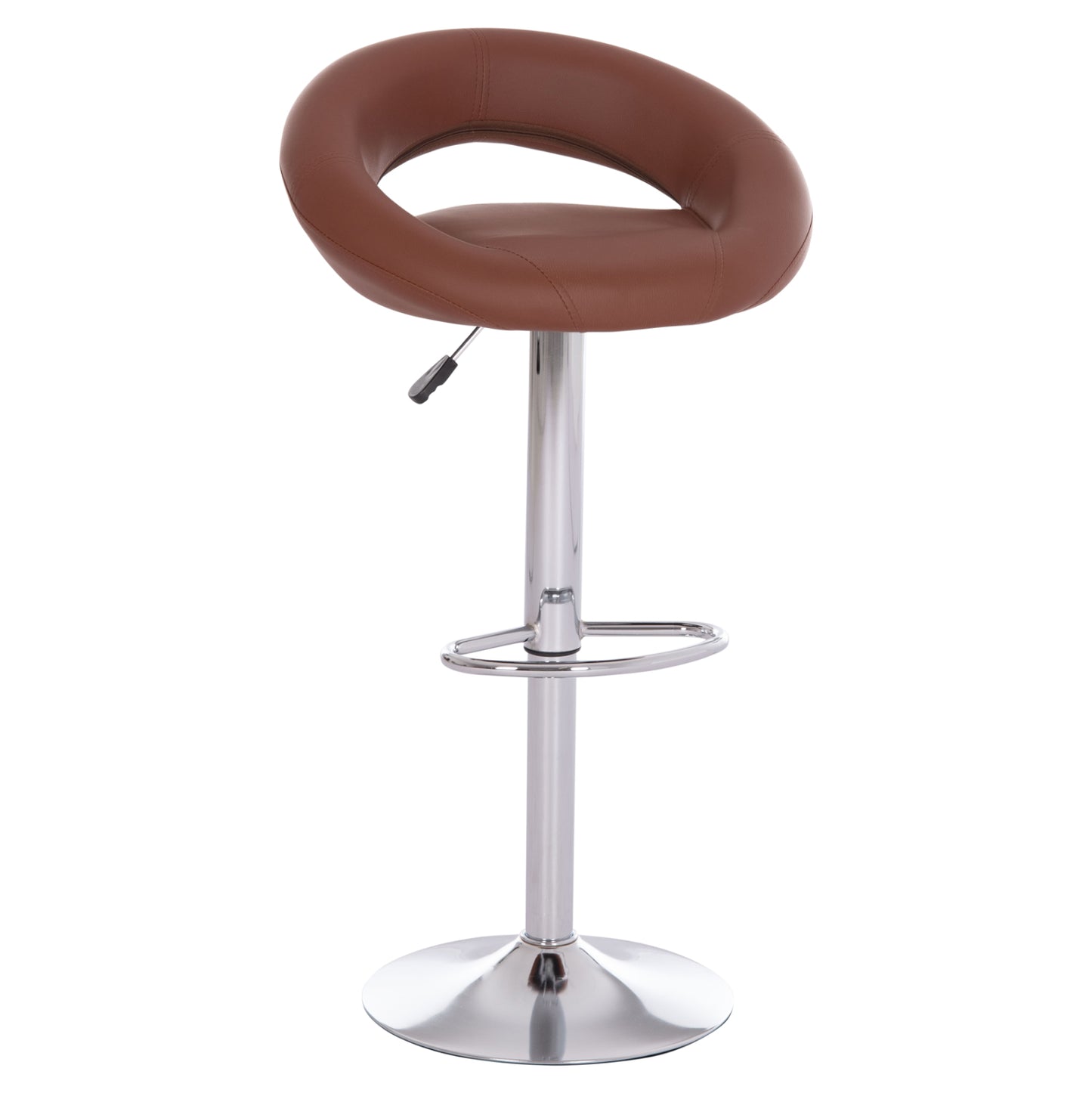 Bar Stool Swivel Rea Hm203.23 With Suspension-brown Pu 54x47x96hcm.