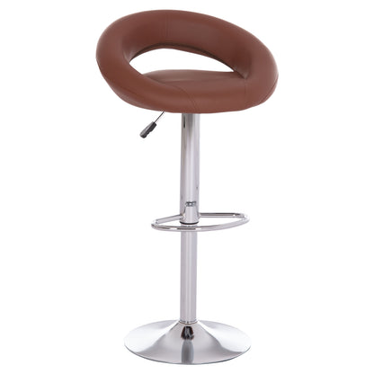 Bar Stool Swivel Rea Hm203.23 With Suspension-brown Pu 54x47x96hcm.