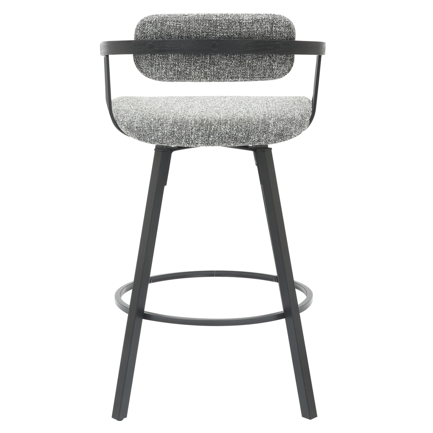 Bar Stool Swivel Lang Hm9990.02 Black Metal Frame-grey Fabric 51,5x48,5x89,5hcm.