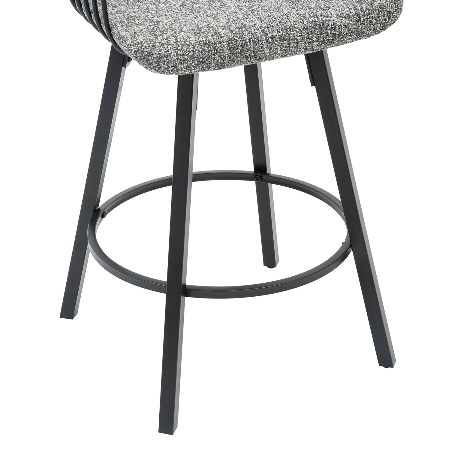 Bar Stool Swivel Lang Hm9990.02 Black Metal Frame-grey Fabric 51,5x48,5x89,5hcm.