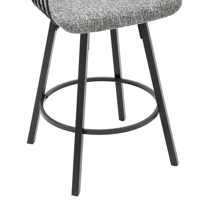 Bar Stool Swivel Lang Hm9990.02 Black Metal Frame-grey Fabric 51,5x48,5x89,5hcm.