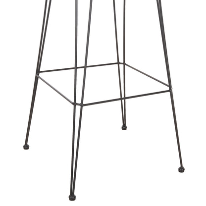 Bar Stool (high Seat) Allegra Hm5640.11 P.e.rattan In Beige-black Metal 54x55x108hcm.