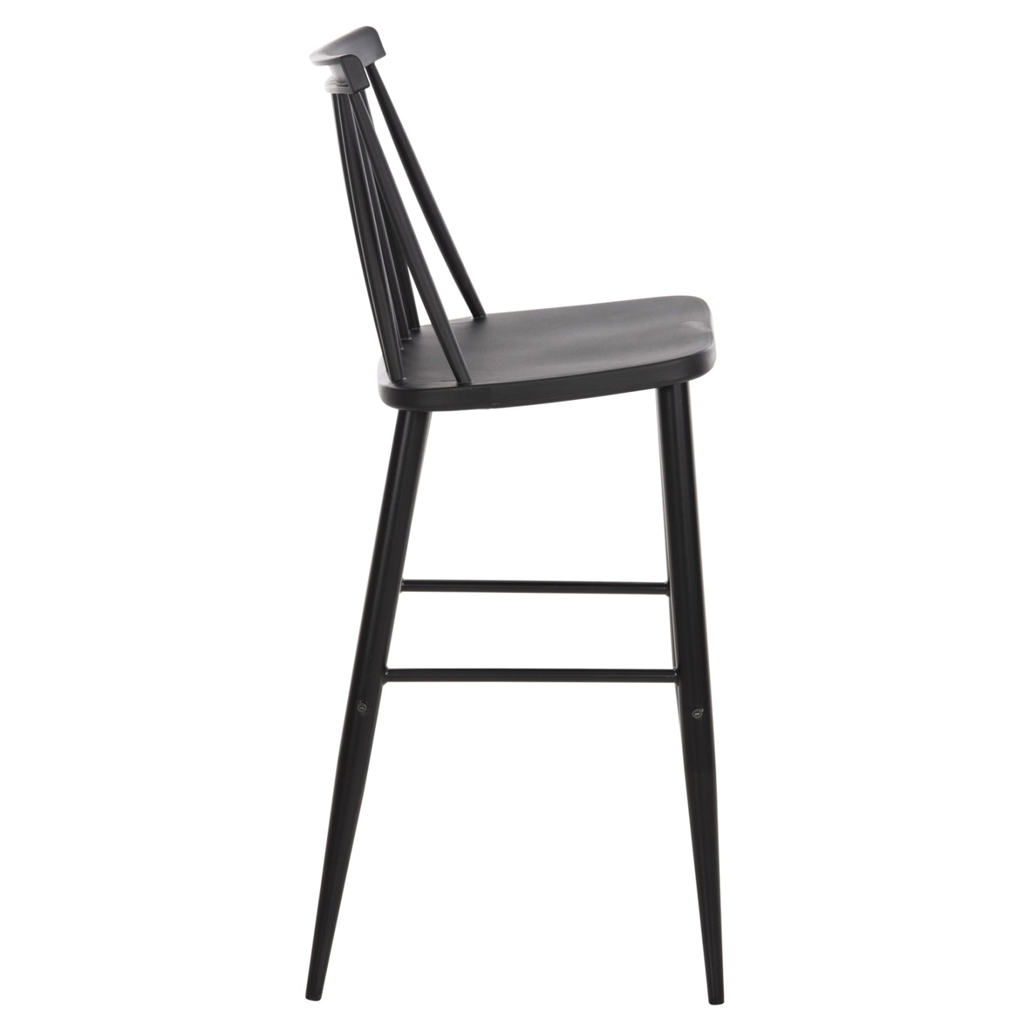 Bar Stool High Seat Vanessa Hm8459.12 Black Pp & Black Metal Legs 47x48,5x107hcm.