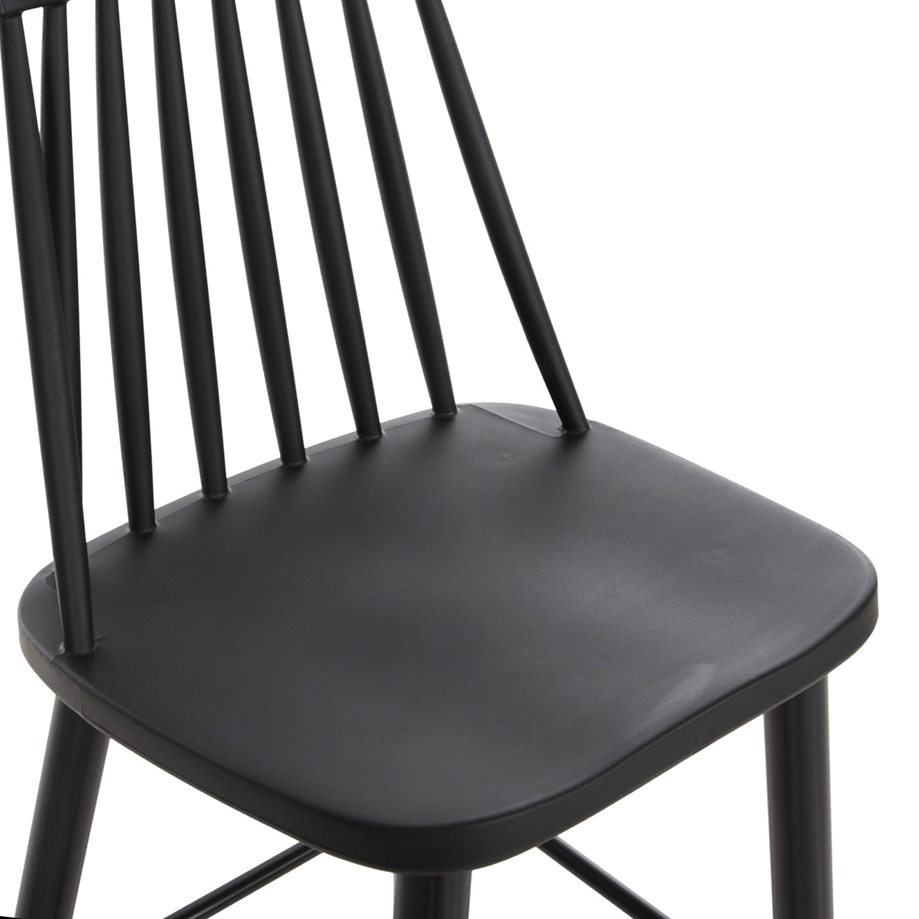 Bar Stool High Seat Vanessa Hm8459.12 Black Pp & Black Metal Legs 47x48,5x107hcm.