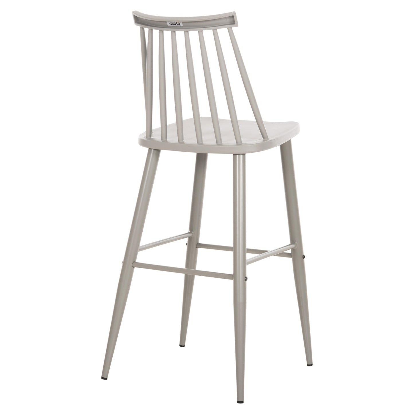 Bar Stool High Seat Vanessa Hm8459.20 Grey Pp & Grey Metal Legs 47x48,5x107hcm.