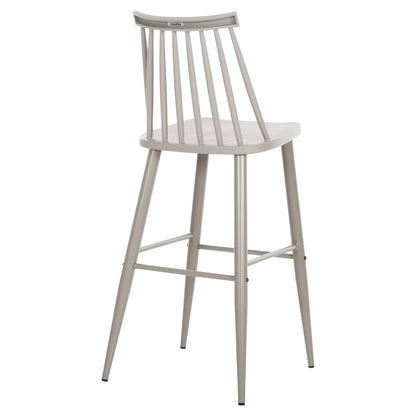 Bar Stool High Seat Vanessa Hm8459.20 Grey Pp & Grey Metal Legs 47x48,5x107hcm.