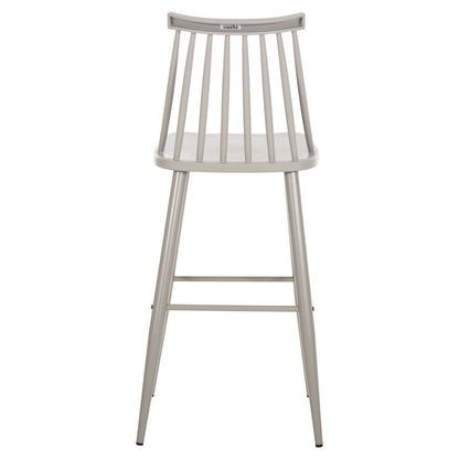 Bar Stool High Seat Vanessa Hm8459.20 Grey Pp & Grey Metal Legs 47x48,5x107hcm.