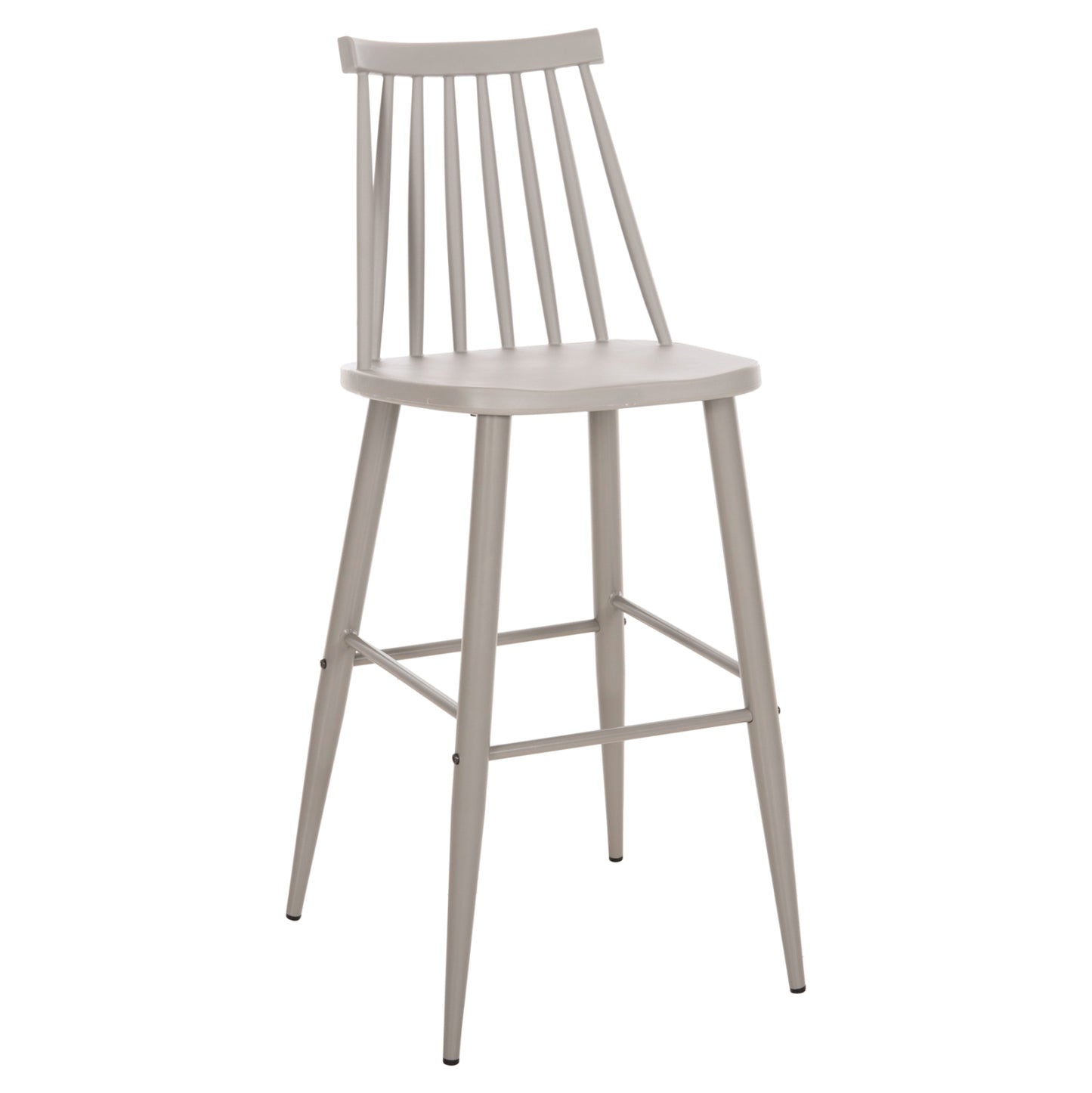 Bar Stool High Seat Vanessa Hm8459.20 Grey Pp & Grey Metal Legs 47x48,5x107hcm.