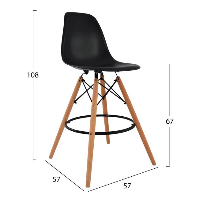 Bar Stool Renata Black Hm0173.02 47x50x108 Cm