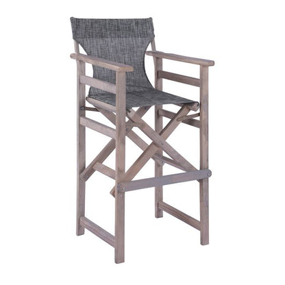 Director's Bar Stool Grey Impregnation Limnos With Grey Textline Hm10560.10 58x55,5x117 Cm.