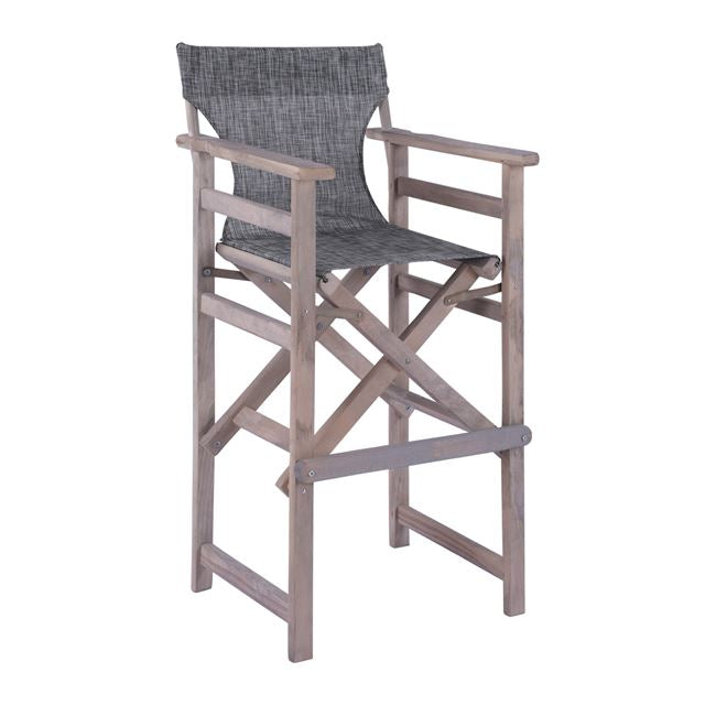 Director's Bar Stool Grey Impregnation Limnos With Grey Textline Hm10560.10 58x55,5x117 Cm.