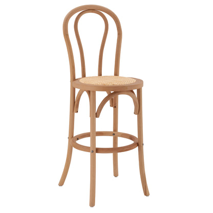 Wooden Stool Bar Montreal- Beech Wood Dark Honey With Mat 41x47x108 Hm8749.05
