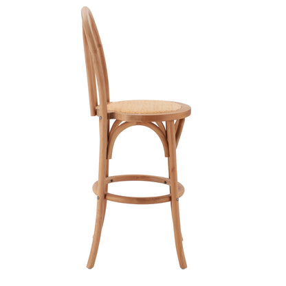 Wooden Stool Bar Montreal- Beech Wood Dark Honey With Mat 41x47x108 Hm8749.05
