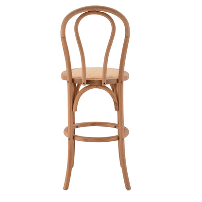 Wooden Stool Bar Montreal- Beech Wood Dark Honey With Mat 41x47x108 Hm8749.05